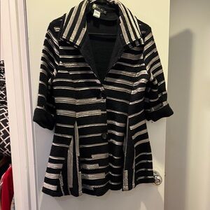 Striped Black and White Women's Jacket